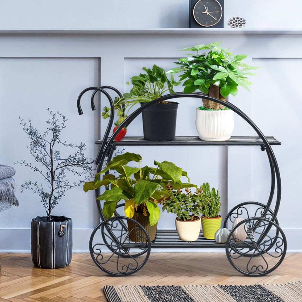 Heavy Duty Metal Flower Cart Plant Stand - URBAN METRO