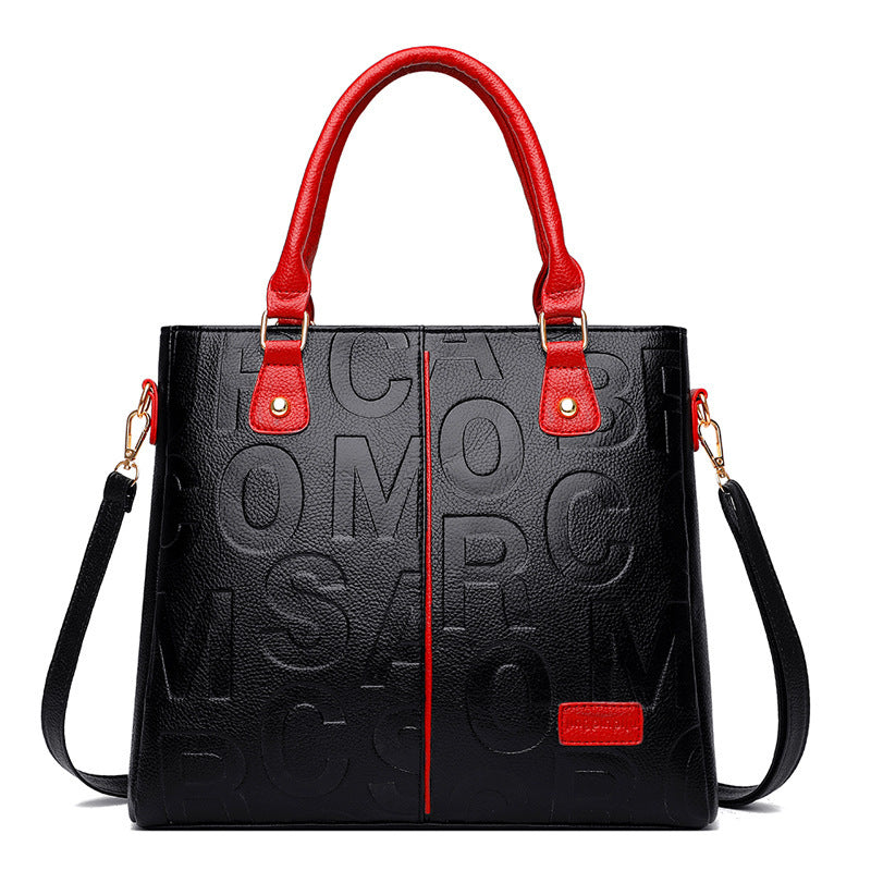 Women's Large Capacity Leather Printing Shoulder Bag - URBAN METRO