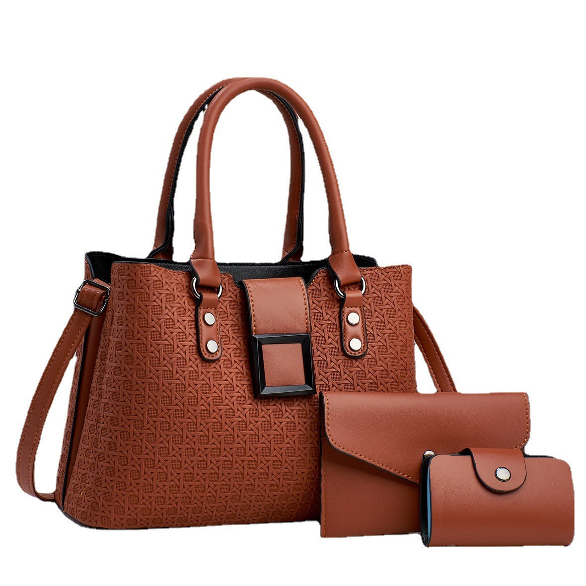 Three-piece Textured Large Capacity Women's One Shoulder Crossbody Bag - URBAN METRO