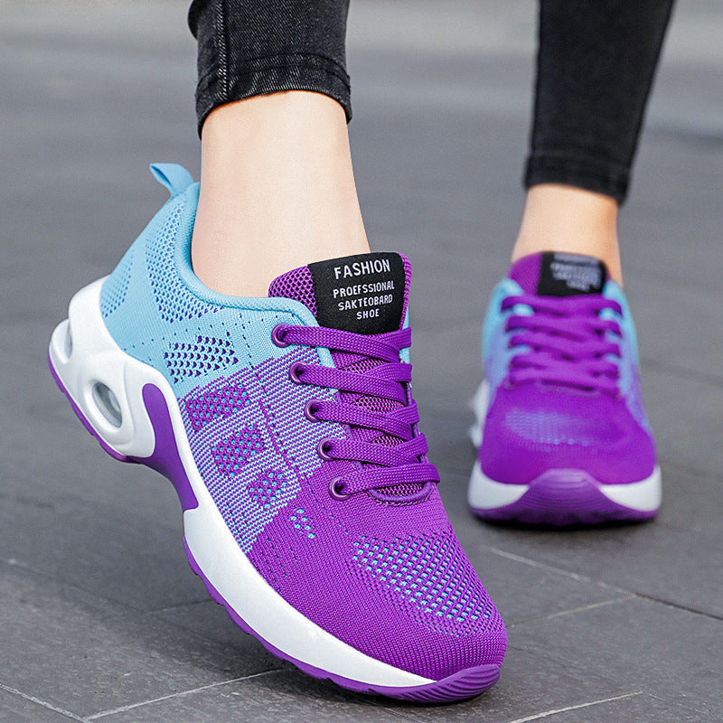Casual Shoes Breathable Lightweight Mother Shoes Lace-up Cushioned Sneakers Women - URBAN METRO