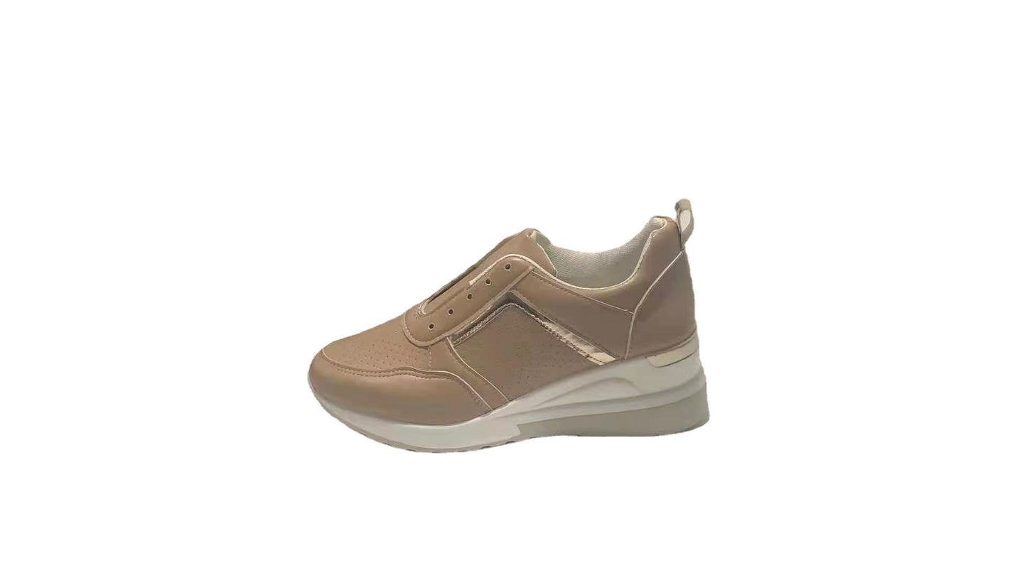 Sneakers Platform Wedge Heel Casual Shoes Lace-up Mesh Sneakers - URBAN METRO