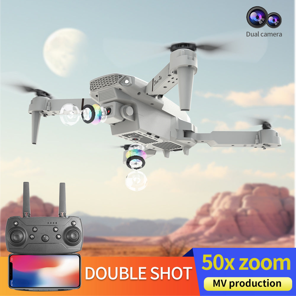 E88 Dual Camera Drone, WiFi FPV Double Folding RC Quadcopter Altitude Hold, Remote Control Toy For Beginners, Ideal Men's Gift For Outdoor Fun, Great For Christmas, Halloween, And Thanksgiving - URBAN METRO