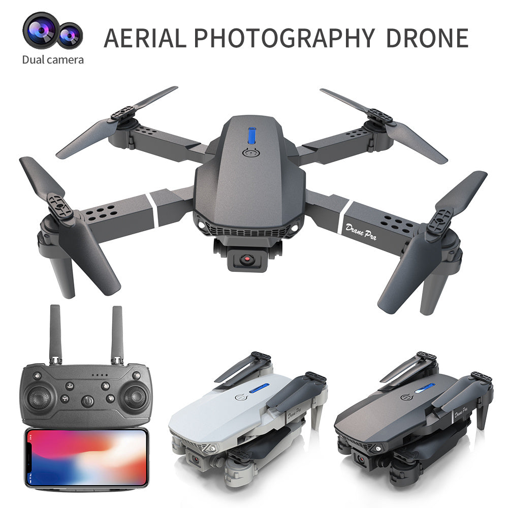 E88 Dual Camera Drone, WiFi FPV Double Folding RC Quadcopter Altitude Hold, Remote Control Toy For Beginners, Ideal Men's Gift For Outdoor Fun, Great For Christmas, Halloween, And Thanksgiving - URBAN METRO