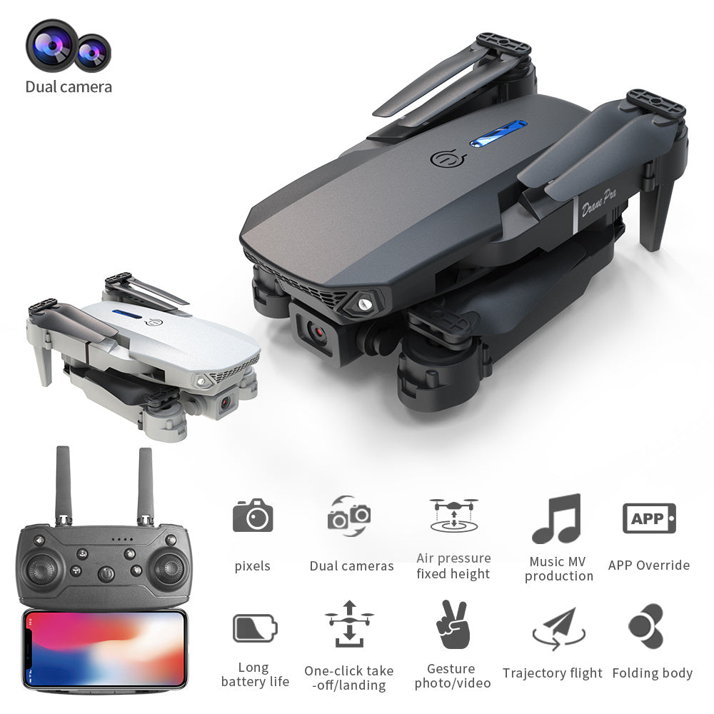 E88 Dual Camera Drone, WiFi FPV Double Folding RC Quadcopter Altitude Hold, Remote Control Toy For Beginners, Ideal Men's Gift For Outdoor Fun, Great For Christmas, Halloween, And Thanksgiving - URBAN METRO