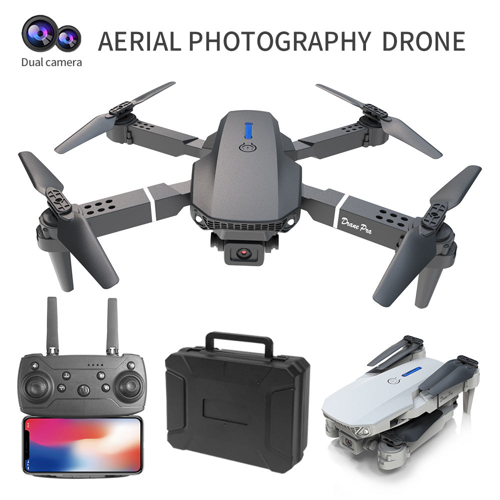 E88 Dual Camera Drone, WiFi FPV Double Folding RC Quadcopter Altitude Hold, Remote Control Toy For Beginners, Ideal Men's Gift For Outdoor Fun, Great For Christmas, Halloween, And Thanksgiving - URBAN METRO