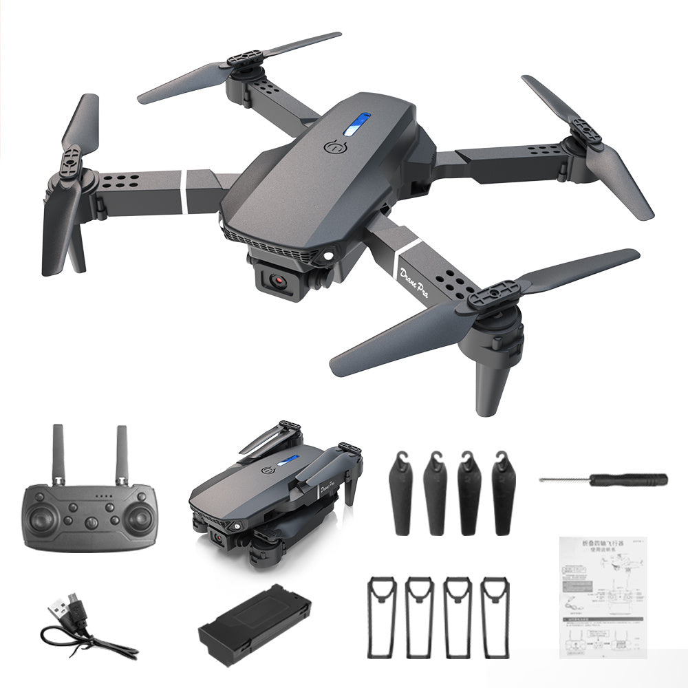 E88 Dual Camera Drone, WiFi FPV Double Folding RC Quadcopter Altitude Hold, Remote Control Toy For Beginners, Ideal Men's Gift For Outdoor Fun, Great For Christmas, Halloween, And Thanksgiving - URBAN METRO