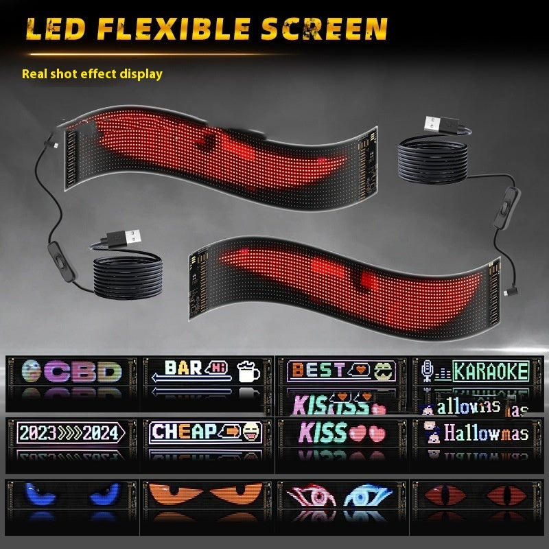 LED Flexible Car Advertising Screen – Bluetooth APP Controlled Scrolling Display Sign