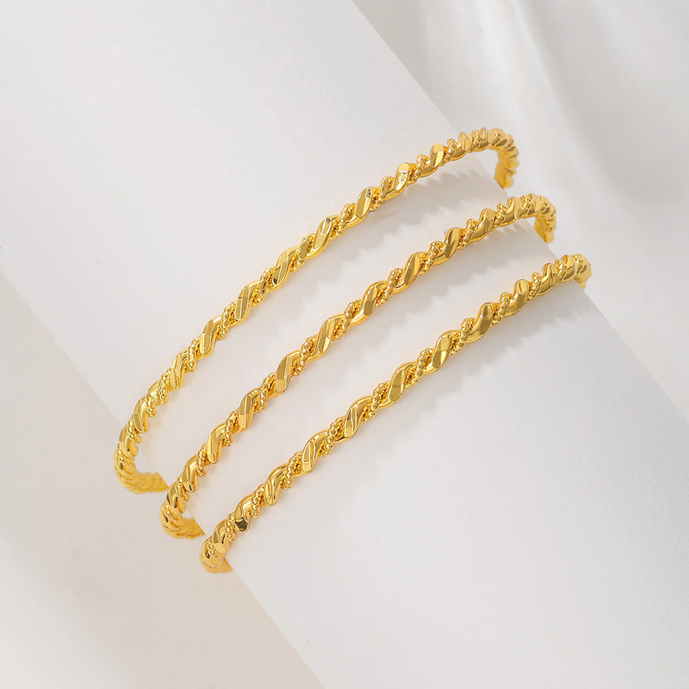 1Pcs Simple And Fashion Gold Bracelet Fried Dough Twists Rope Bracelet For Women - URBAN METRO