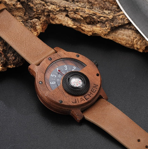 Multifunctional Compass Wood Watch Outdoor Sports Watch - URBAN METRO