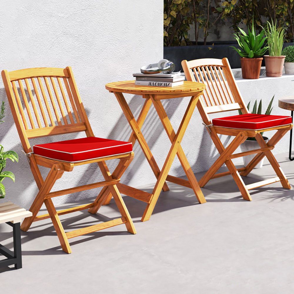Outdoor Folding Chairs With Seat Cushions Set Of 2 - URBAN METRO