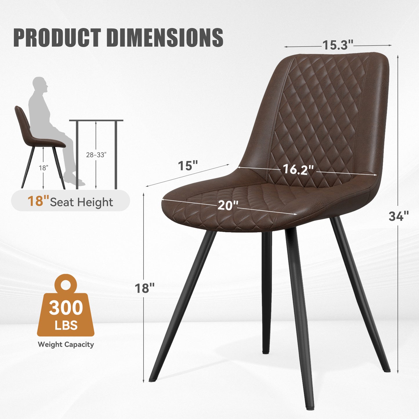 PU leather dining chairs,kitchen, living room, bedroom. - URBAN METRO