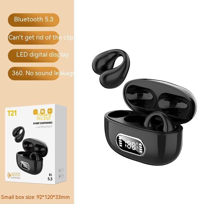 Ear-clip Real Wireless Digital Display Stereo Charging Warehouse Bluetooth Headset - URBAN METRO