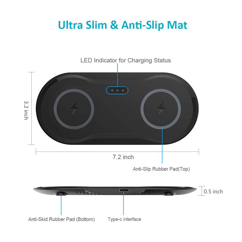 Wireless Charger Dual Mobile Phone Charger - URBAN METRO