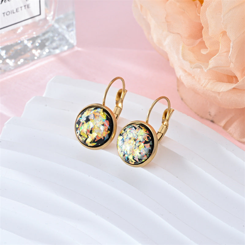 New Sequin Rhinestone Earrings Fashion Stainless Steel Jewelry For Women - URBAN METRO