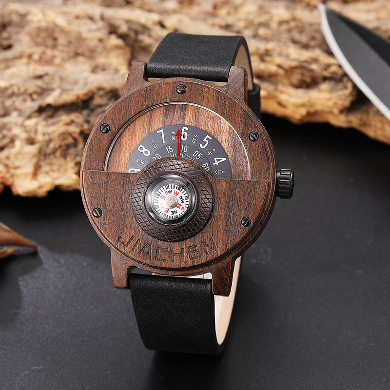 Multifunctional Compass Wood Watch Outdoor Sports Watch - URBAN METRO