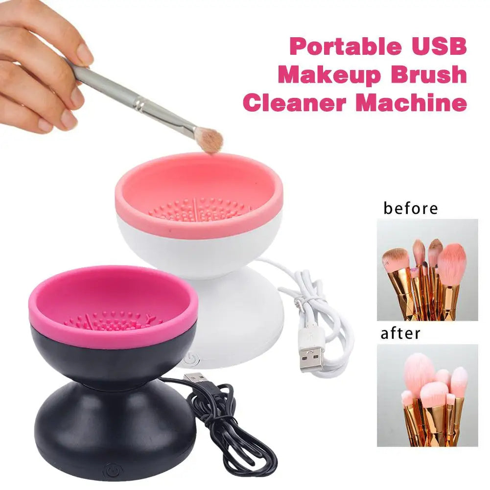 Electric Makeup Brush Cleaner Machine Portable Automatic USB Cosmetic Brush Cleaner Tools For All Size Beauty Makeup Brushes Set - URBAN METRO