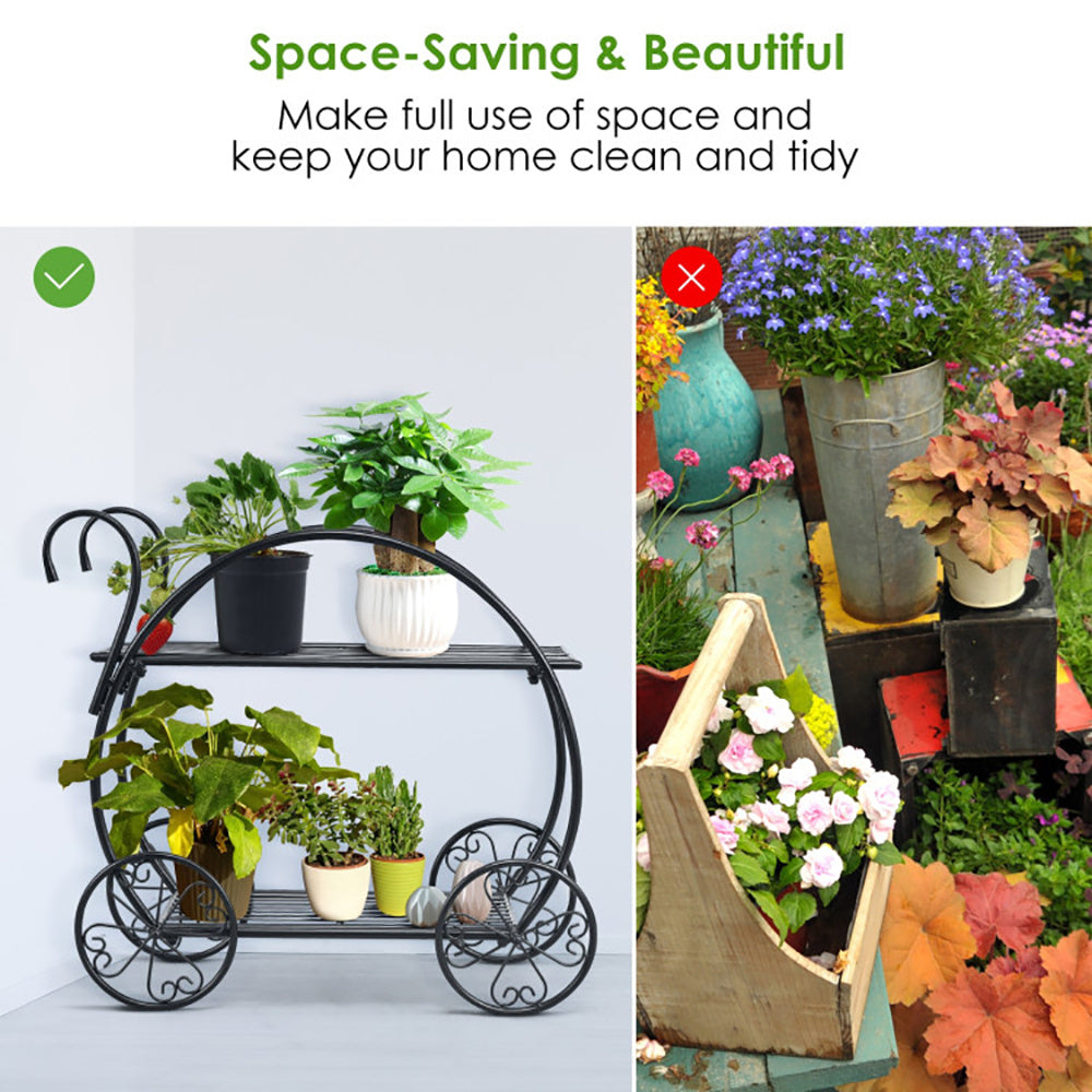 Heavy Duty Metal Flower Cart Plant Stand - URBAN METRO
