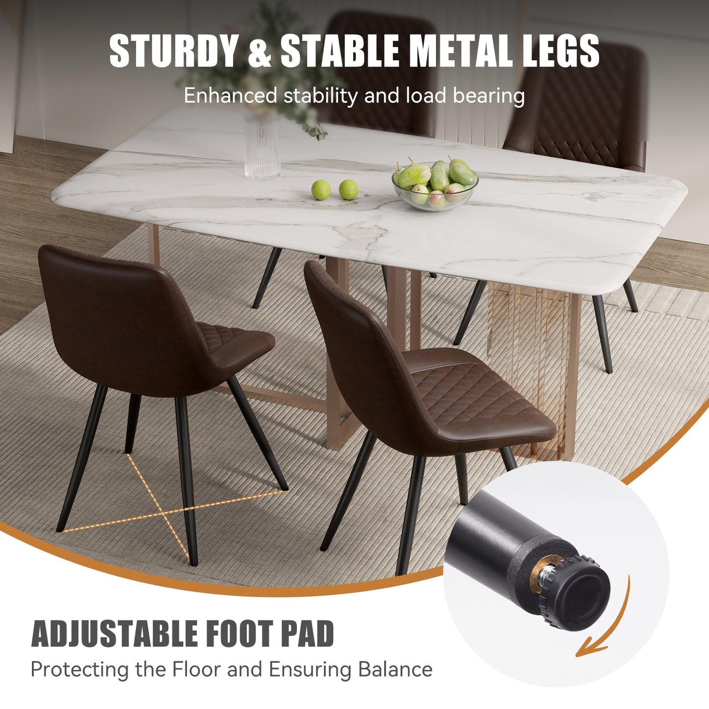 PU leather dining chairs,kitchen, living room, bedroom. - URBAN METRO