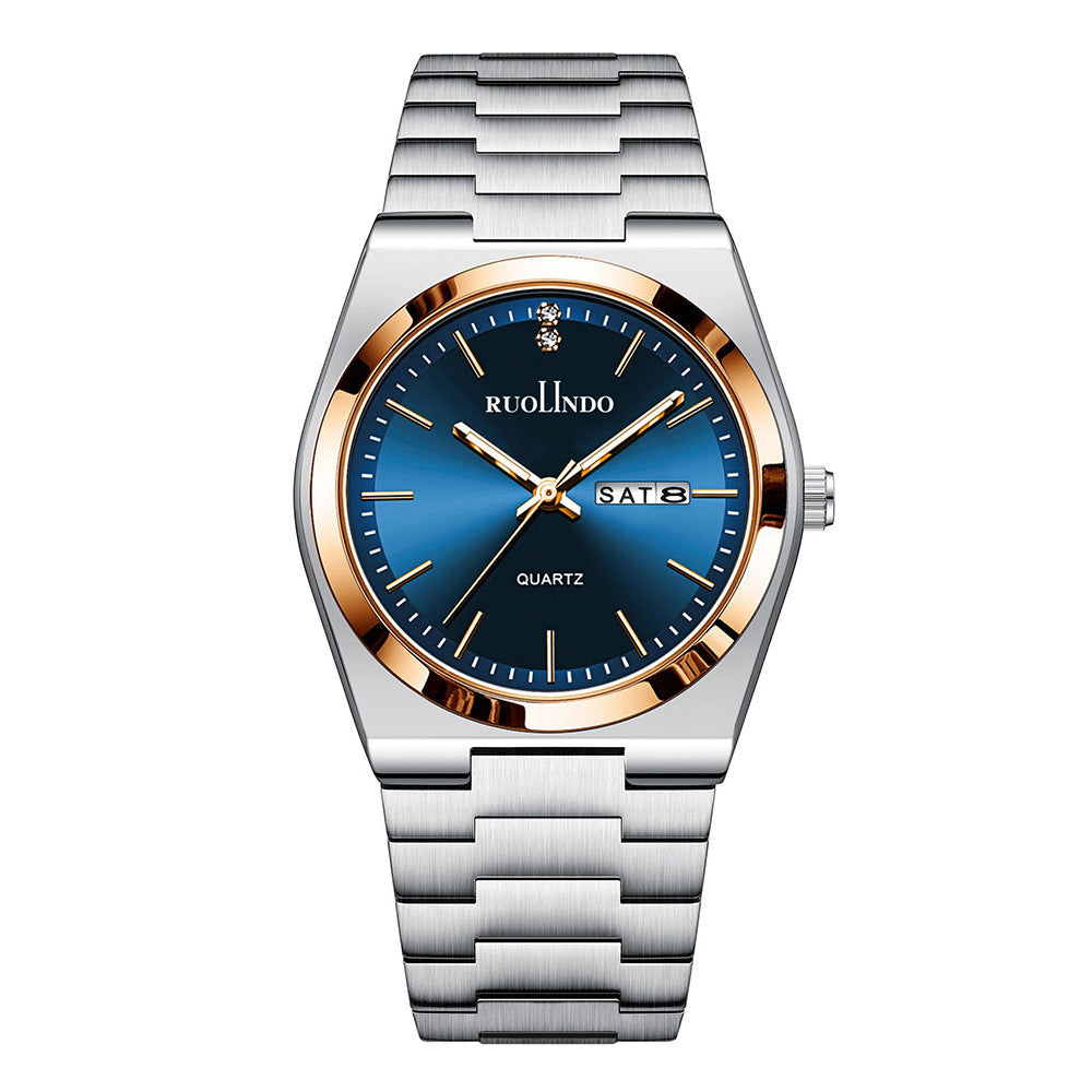 Double Calendar Advanced Stainless Steel Luminous Men's Watch - URBAN METRO