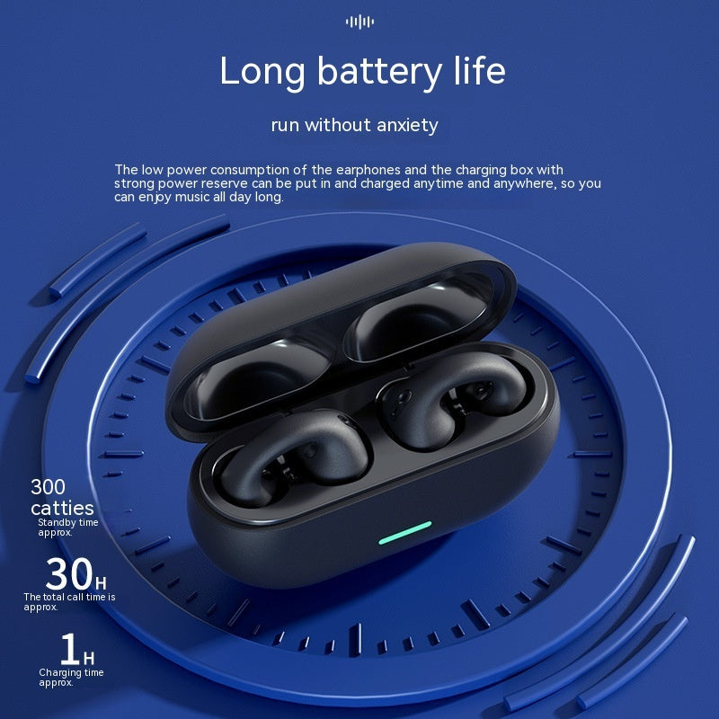 Wireless Ear Clip Bluetooth Headset TWS Comfortable Wear Not In-Ear Sports Wireless Bone Conduction 5.3 Bluetooth Headset - URBAN METRO