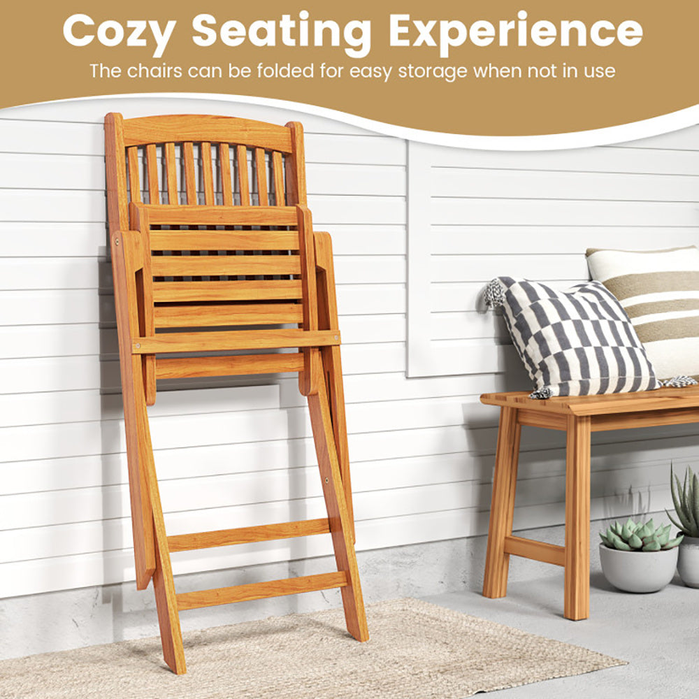 Outdoor Folding Chairs With Seat Cushions Set Of 2 - URBAN METRO