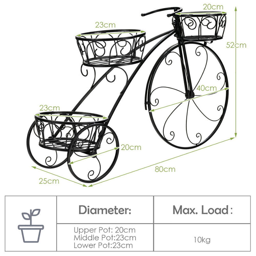 Tricycle Plant Stand Flower Pot Cart Holder In Parisian Style - URBAN METRO