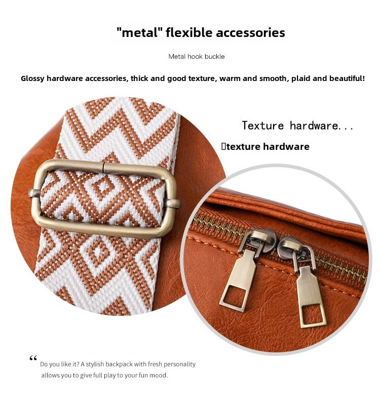 Women Chest Bag Sling Bag, Guitar Strap Small Crossbody PU Leather Satchel Daypack - URBAN METRO
