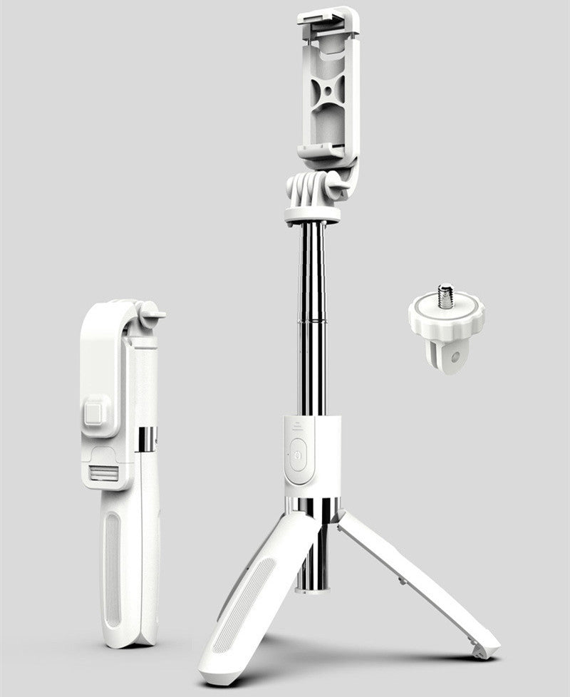 Compatible with Apple, Tripod Selfie Stick Mobile Universal Live Triangle Bracket One Bluetooth Selfie Artifact - URBAN METRO