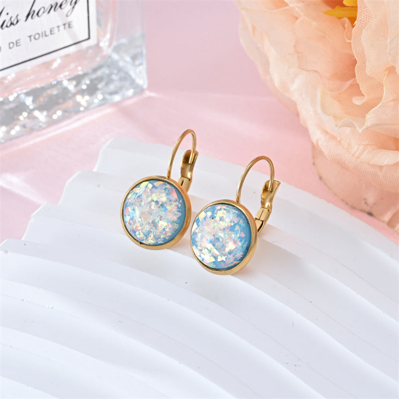 New Sequin Rhinestone Earrings Fashion Stainless Steel Jewelry For Women - URBAN METRO