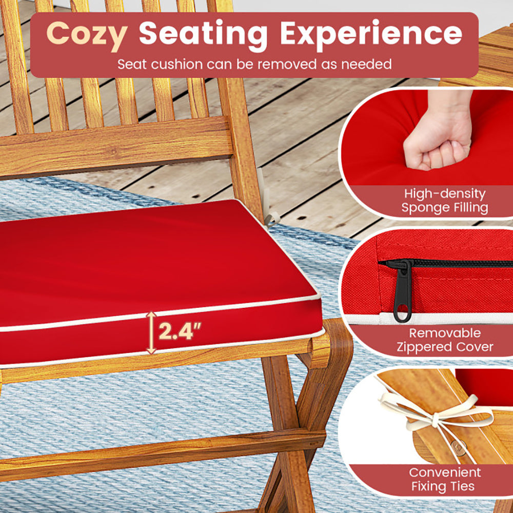 Outdoor Folding Chairs With Seat Cushions Set Of 2 - URBAN METRO