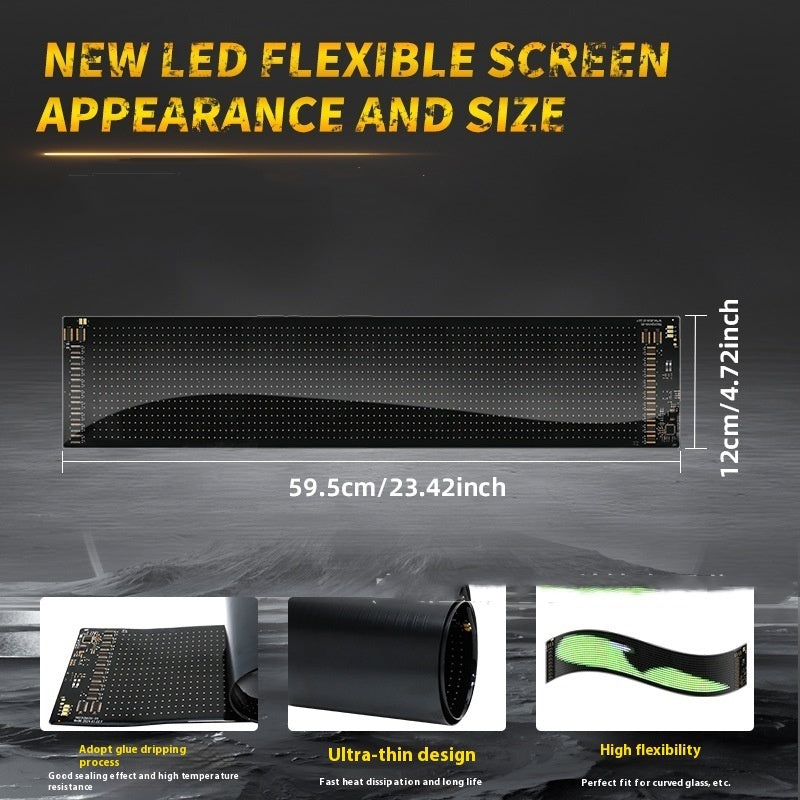 LED Flexible Car Advertising Screen – Bluetooth APP Controlled Scrolling Display Sign