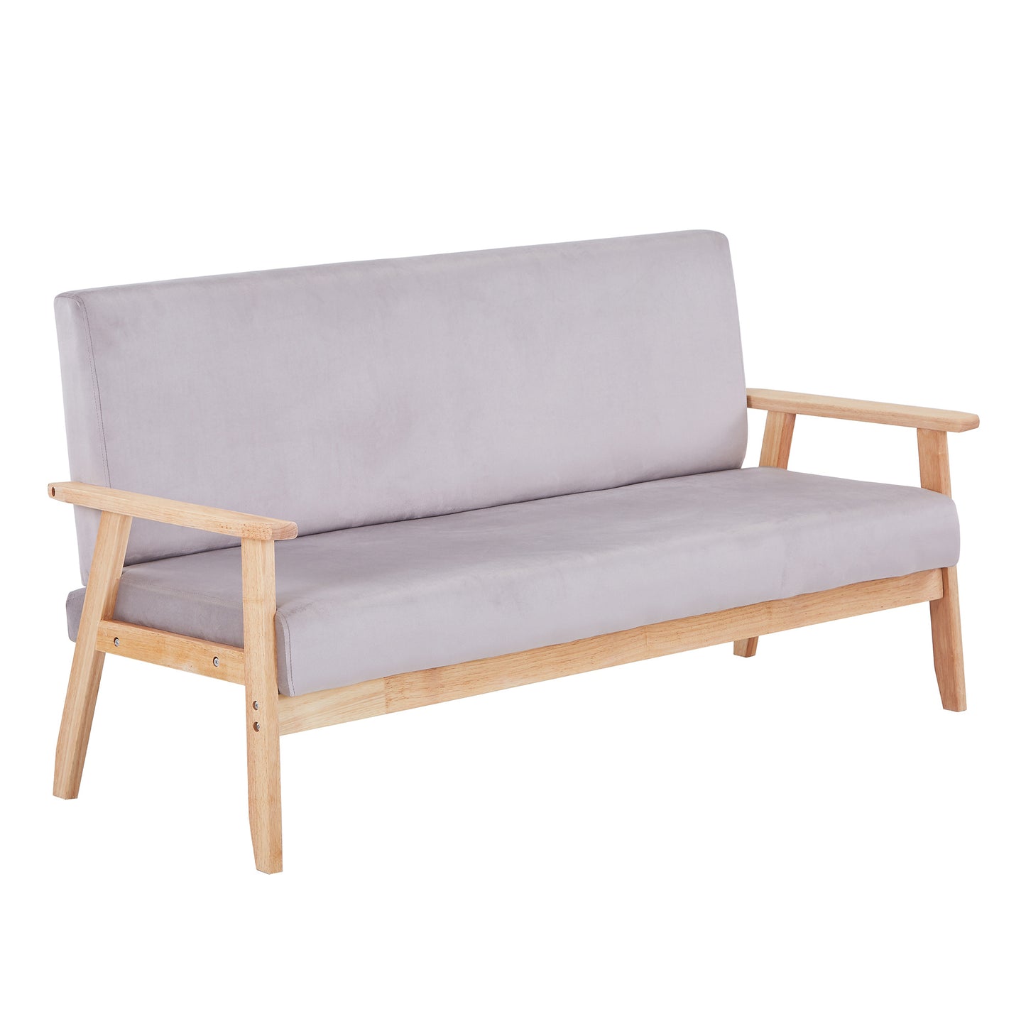 Modern Velvet Loveseat Sofa With Wooden Arms Office Couch 2-3 Seat - URBAN METRO
