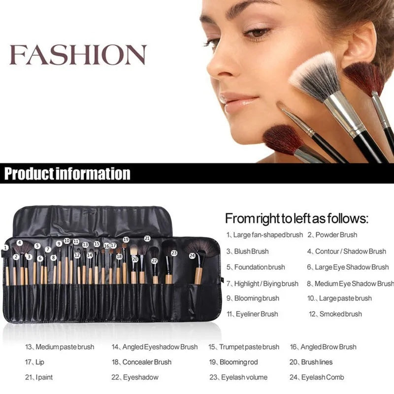 Gift Bag Of 24 Pcs Makeup Brush Sets Professional Cosmetics Brushes Eyebrow Powder Foundation Shadows Pinceaux Make Up Tools - URBAN METRO