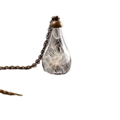 Vintage Handmade Fashion Dandelion Seed Glass Necklace - URBAN METRO