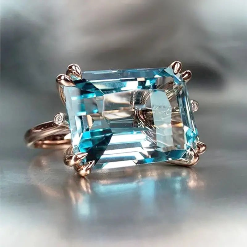 men's Fashion Personality Retro BlueWo Square Ring - URBAN METRO