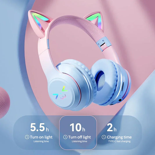 Cat Ears RGB Foldable- Bluetooth | Headphones - URBAN METRO