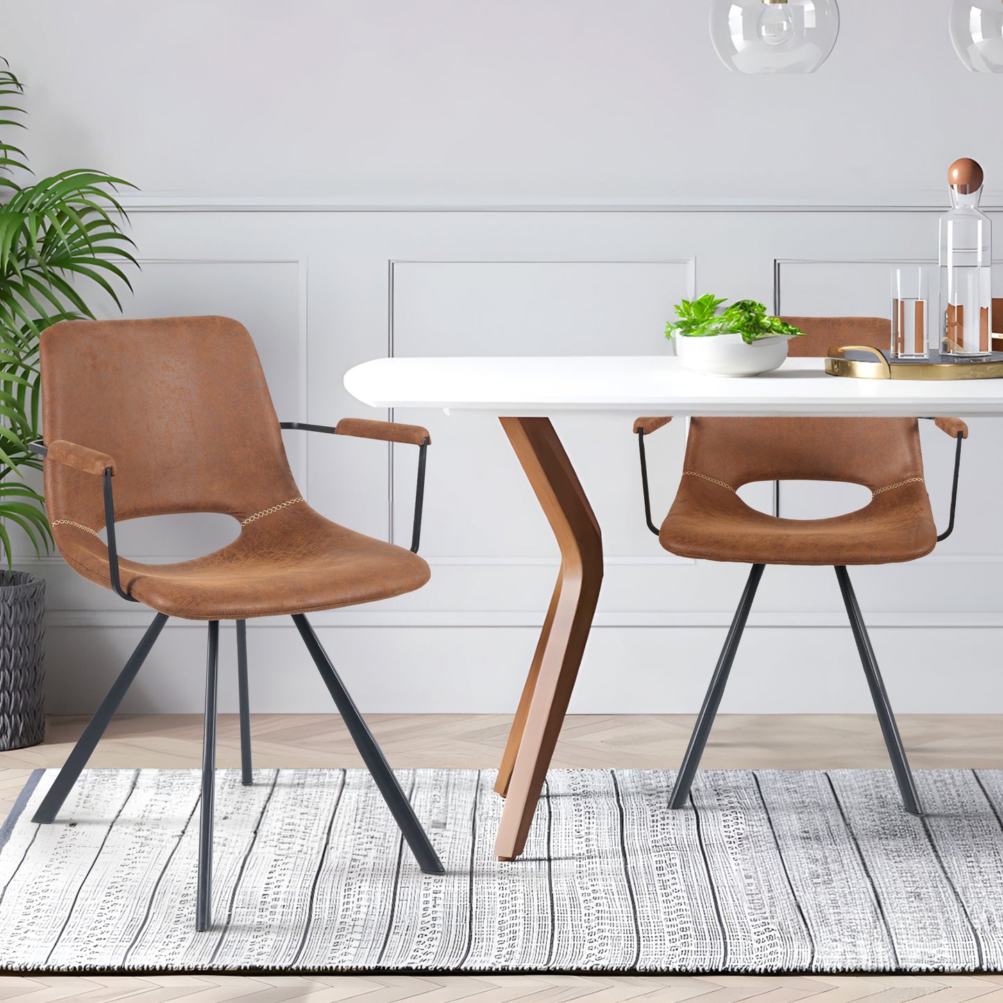 Modern Interior Kitchen & Dinning Room Chairs soft velvet coating Synthetic leather covering - URBAN METRO