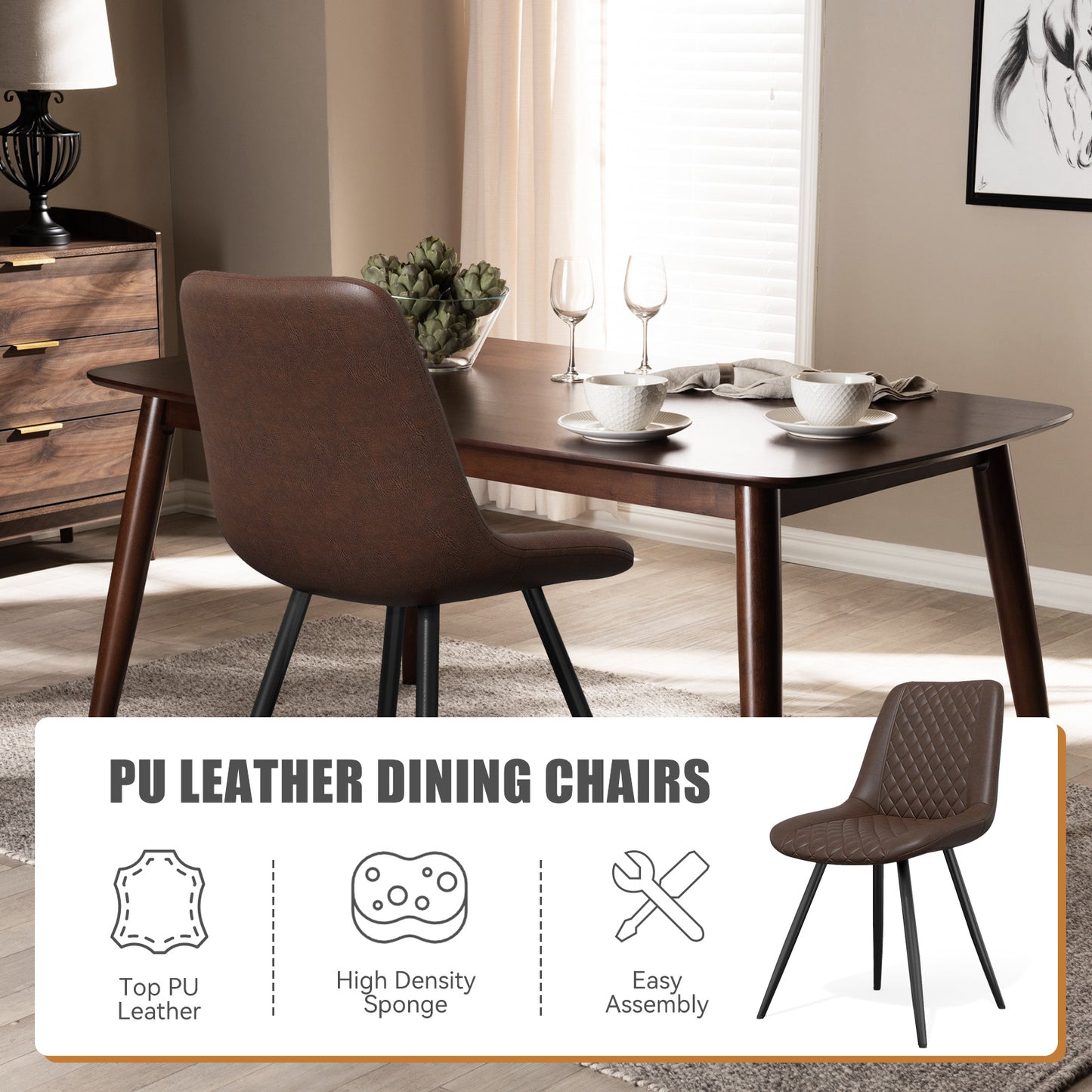 PU leather dining chairs,kitchen, living room, bedroom. - URBAN METRO