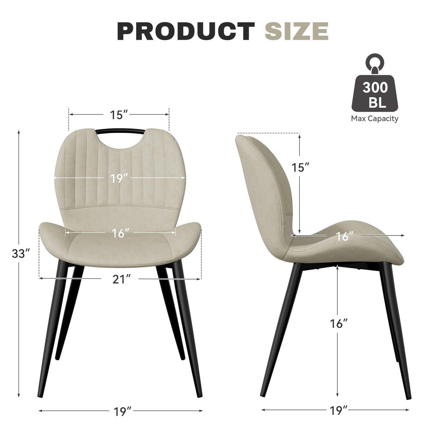 The modern dining chairs are covered by water-resistant quality leather, Armless Design ,Long-lasting Materials - URBAN METRO