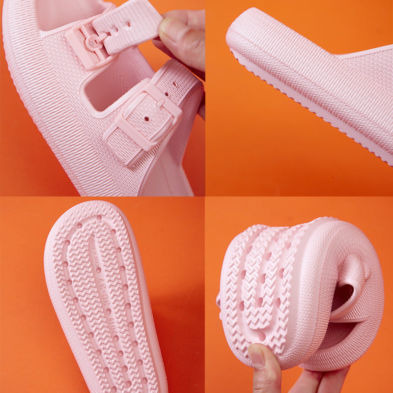Platform Slippers Women's Summer Buckle Home Shoes Fashion Outdoor Wear Soft Bottom Sandals - URBAN METRO