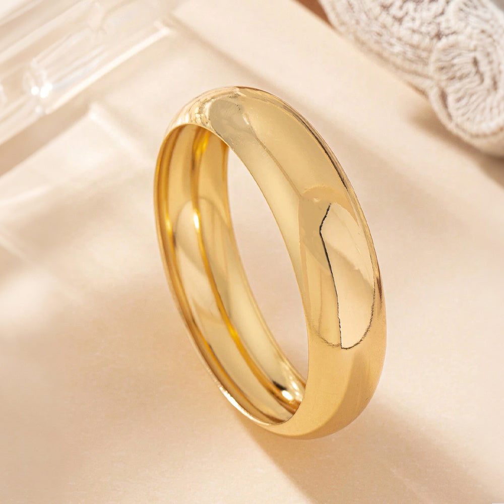 1pcs Fashionable And Personalized Smooth Copper Plated 18k Bracelet, Suitable For Daily Wear During Festivals And Gatherings - URBAN METRO