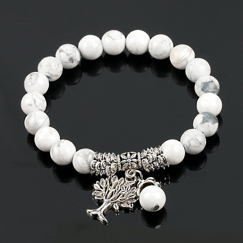 Vintage Frosted White Pine Bead Bracelet - URBAN METRO