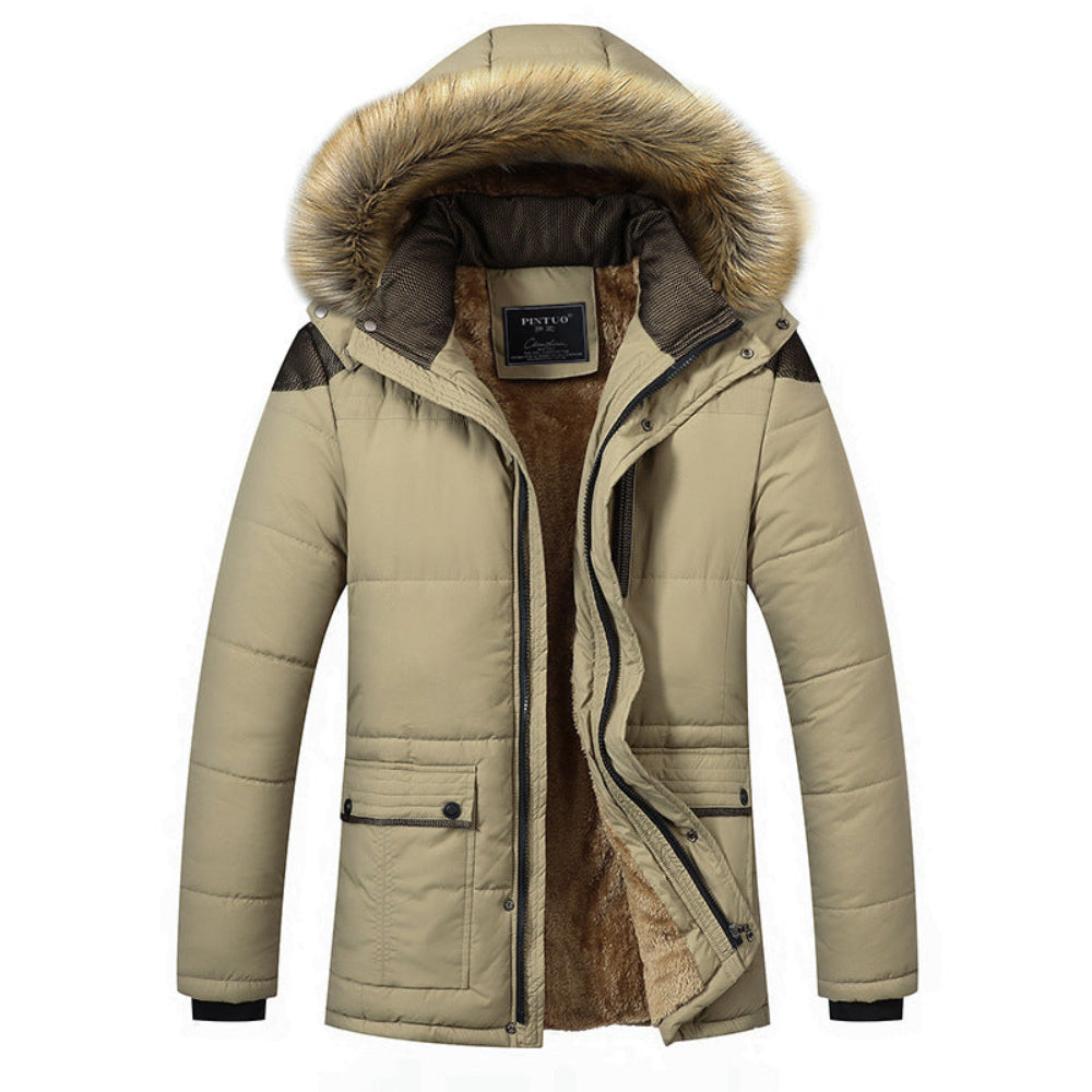 Men Hooded Winter Coat-with fur-lined hood and interior. - URBAN METRO