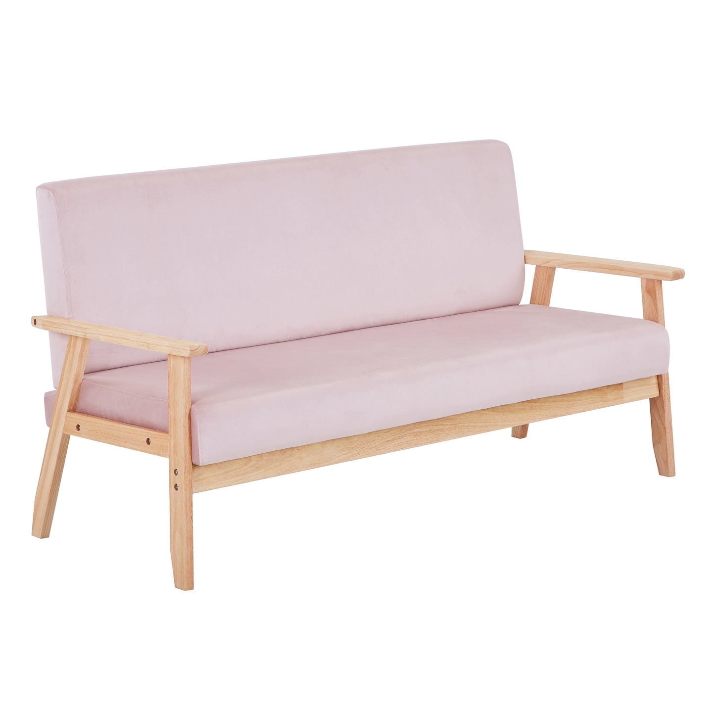 Modern Velvet Loveseat Sofa With Wooden Arms Office Couch 2-3 Seat - URBAN METRO