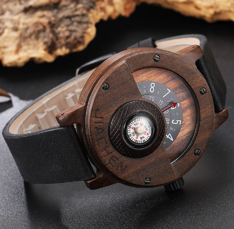 Multifunctional Compass Wood Watch Outdoor Sports Watch - URBAN METRO