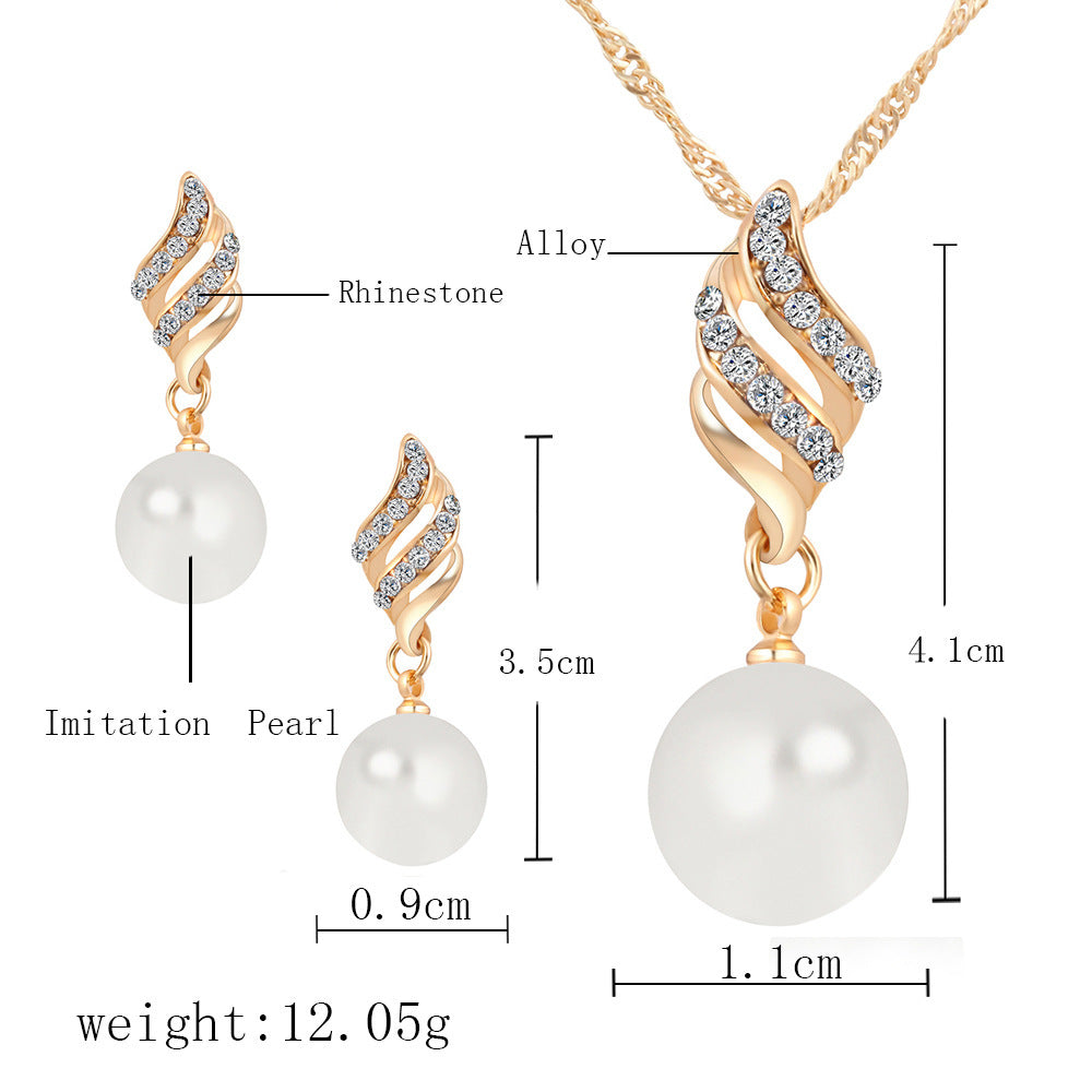 Pearl Stud Necklace Set - URBAN METRO