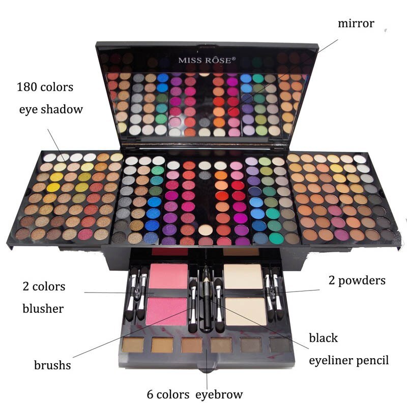180 Colors Eyes Shadow Blush Set Personalized Piano-shaped Makeup Palette Box - URBAN METRO