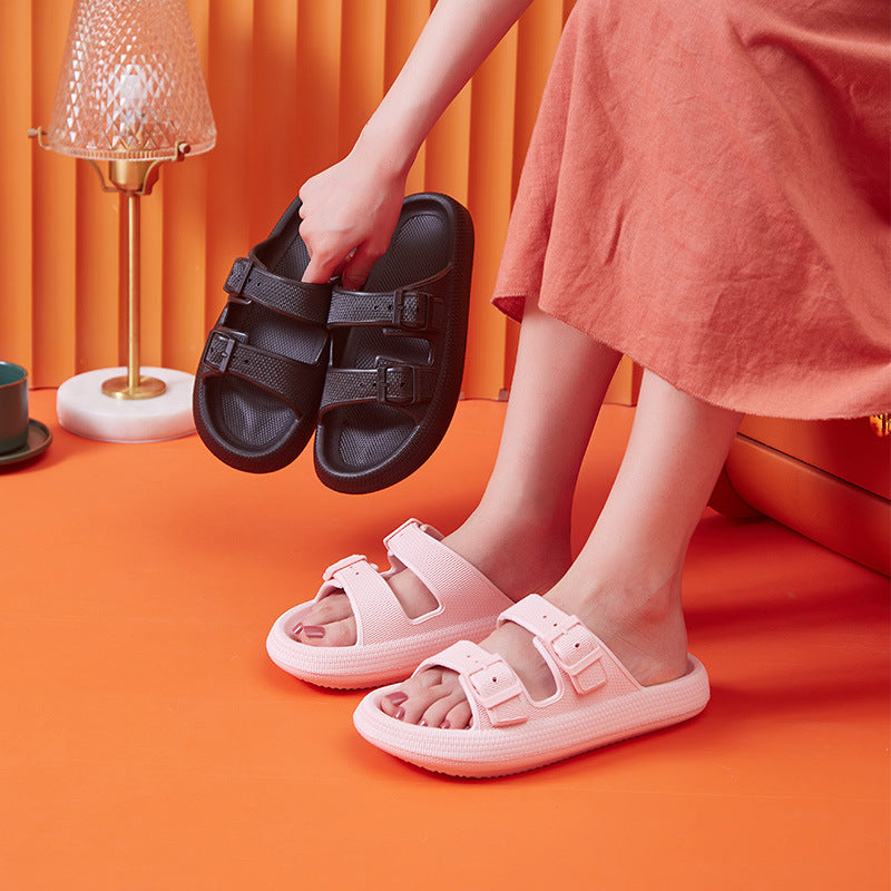 Platform Slippers Women's Summer Buckle Home Shoes Fashion Outdoor Wear Soft Bottom Sandals - URBAN METRO