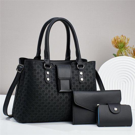 Three-piece Textured Large Capacity Women's One Shoulder Crossbody Bag - URBAN METRO