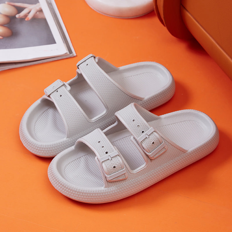 Platform Slippers Women's Summer Buckle Home Shoes Fashion Outdoor Wear Soft Bottom Sandals - URBAN METRO